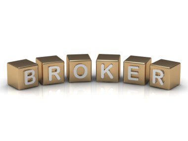 Broker on the gold cubes clipart