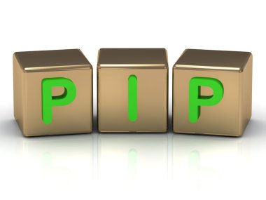 Pip the green inscription on the gold clipart