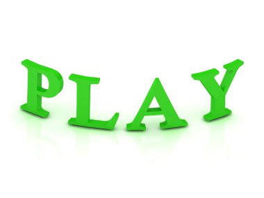 PLAY sign with green letters clipart