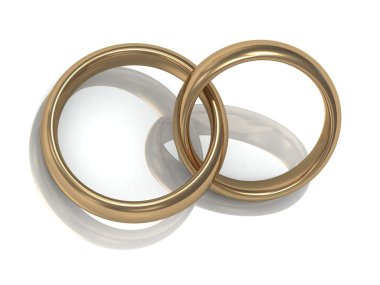 Gold wedding ring in the ring for newlyweds clipart