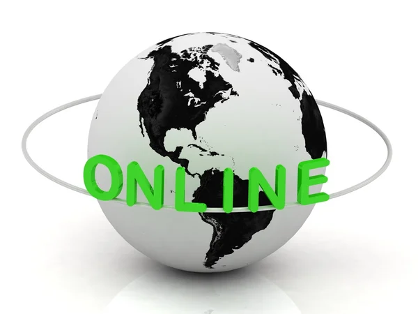 Grün online und weißer Ring — Stockfoto