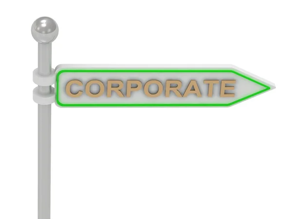 3D-rendering van teken met goud "corporate" — Stockfoto