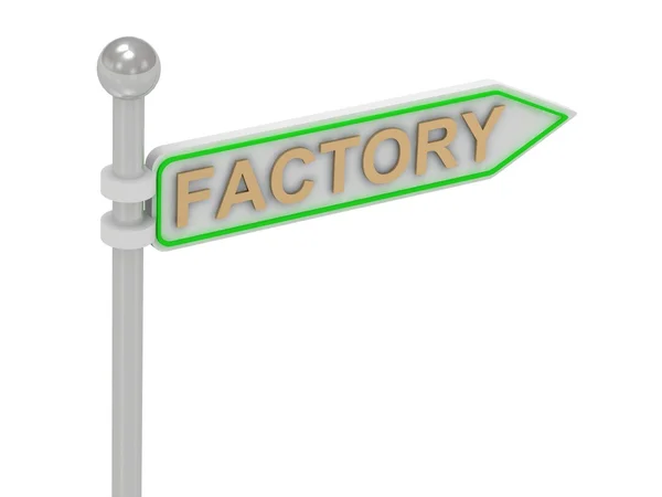3D-rendering van teken met goud "fabriek" — Stockfoto