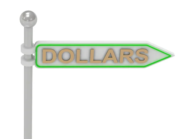 3D рендеринг знака с золотом "DOLLARS " — стоковое фото