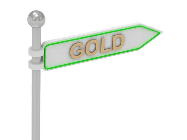 3D-rendering van teken met goud "goud" — Stockfoto