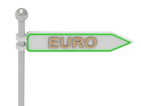 3d rendering of sign with gold "EURO" — Stock Photo, Image