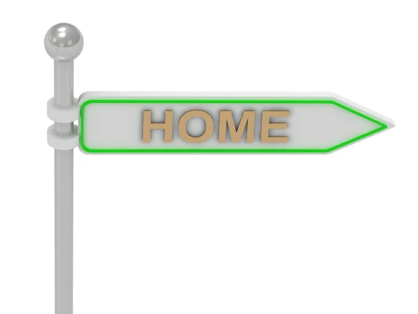 3d representación de signo con oro "HOME " —  Fotos de Stock