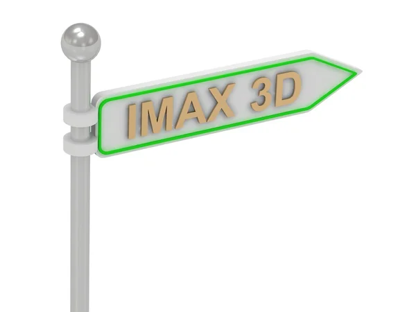 3D-rendering van teken met goud "imax 3d" — Stockfoto