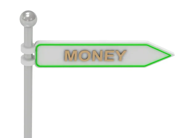 3D-rendering av tecken med guld "pengar" — Stockfoto
