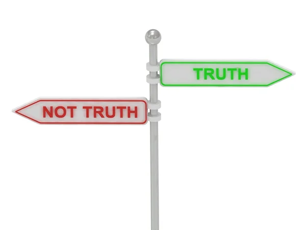 赤い「真実ではない」とグリーン"真実と標識" — ストック写真