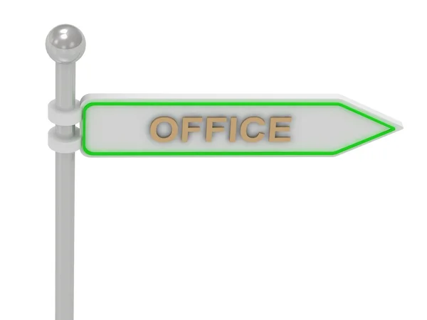 3d 渲染的标志与黄金"办公室" — 图库照片