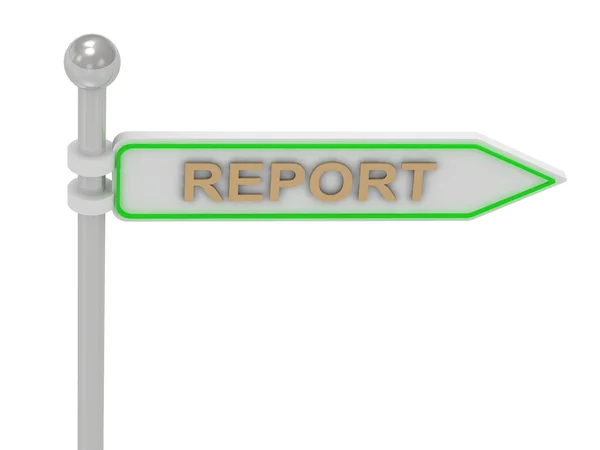 3d rendering of sign with gold "REPORT" — Stock Photo, Image