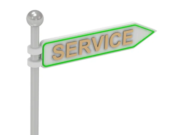 3d rendering of sign with gold "SERVICE" — Stock Photo, Image