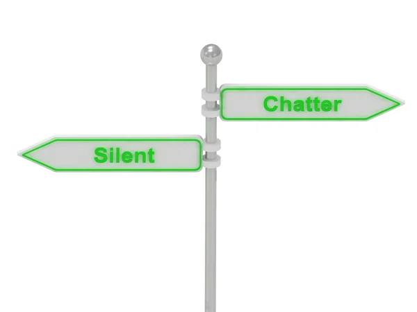 Signos con verde "Silencioso" y "Chatter " —  Fotos de Stock