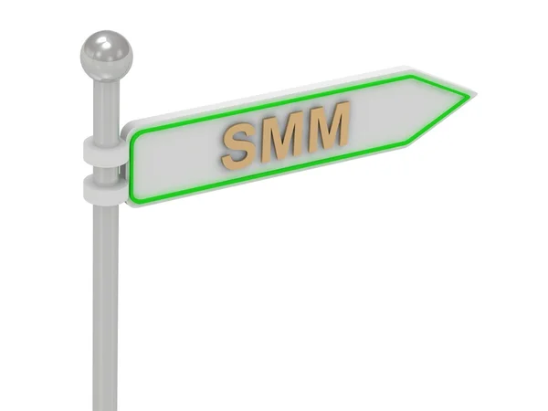 3d rendering of sign with gold "SMM" — Stock Photo, Image