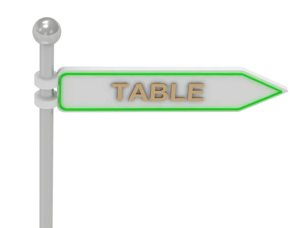 金"テーブルと記号の 3 d レンダリング" — ストック写真