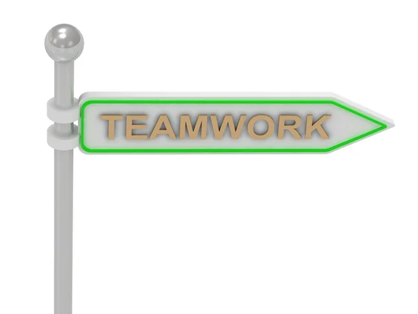 3D-rendering van teken met goud "teamwork" — Stockfoto