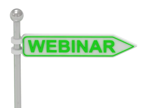 3d rendering of sign with green "WEBINAR" — Stock Photo, Image