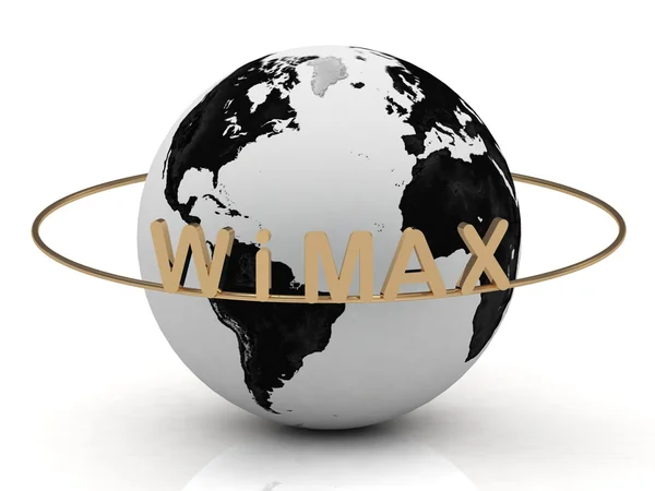 Gold WIMAX and gold ring — Stock Photo, Image