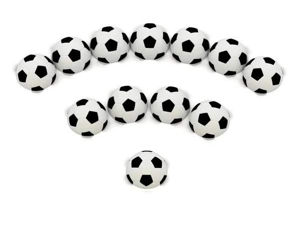 RSS symbol of soccer balls — Zdjęcie stockowe