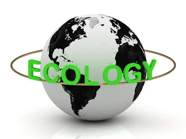 Ecologie inscriptie in groene letters — Stockfoto