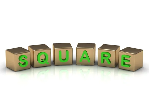 Square on the gold cubes — Stock Photo, Image