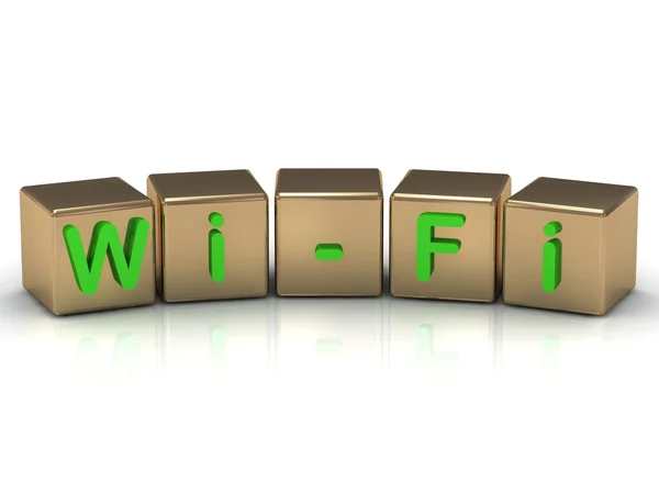 Wi-Fi nos cubos de ouro — Fotografia de Stock