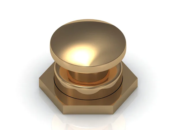 Botón de oro Aislado — Foto de Stock
