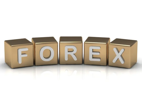 Forex on the gold cubes — Stock Photo, Image