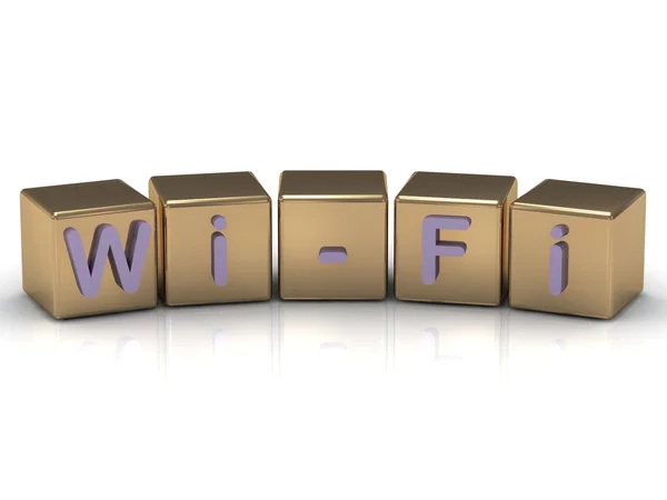 Wi-Fi on the gold cubes — Stock Photo, Image