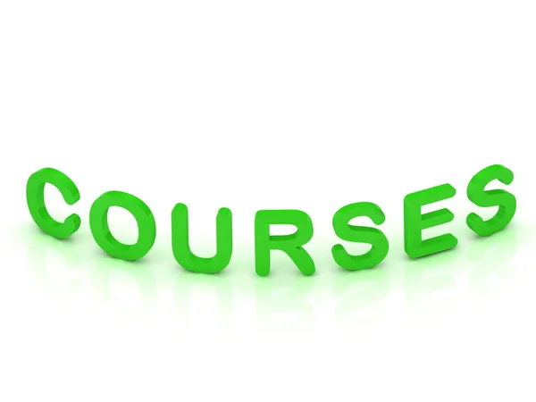Courses signal sign with green letters — Stock Photo, Image