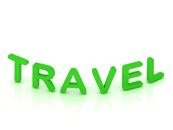 Reisesignalschild mit grünen Buchstaben — Stockfoto