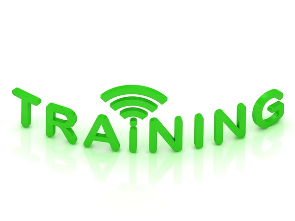 Sinal de sinal de treinamento com letras verdes — Fotografia de Stock