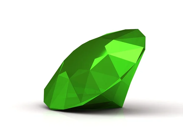 Esmeralda esplêndida feita em forma de diamante — Fotografia de Stock