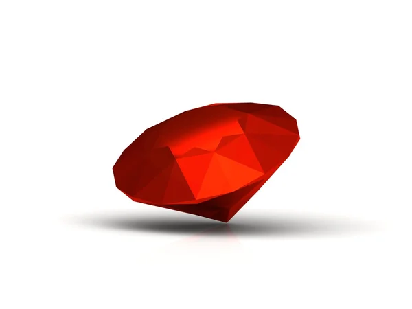 钻石的窗体中所作的美丽红宝石 — 图库照片