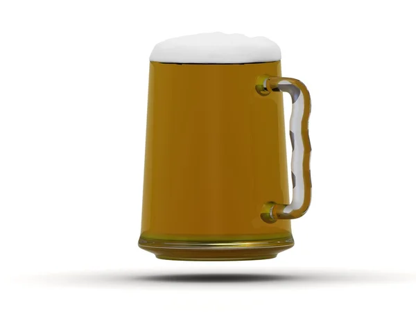 泡でいっぱいに注がれるビールとビールのジョッキ — ストック写真