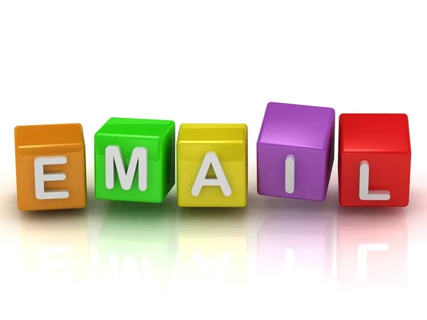 Email on color colorful cubes — Stock Photo, Image