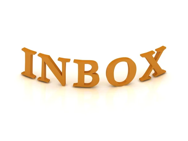 INBOX sign with orange letters — Stock Photo, Image