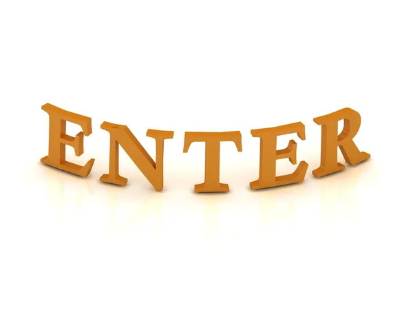 ENTER sign with orange letters — Stock Photo, Image