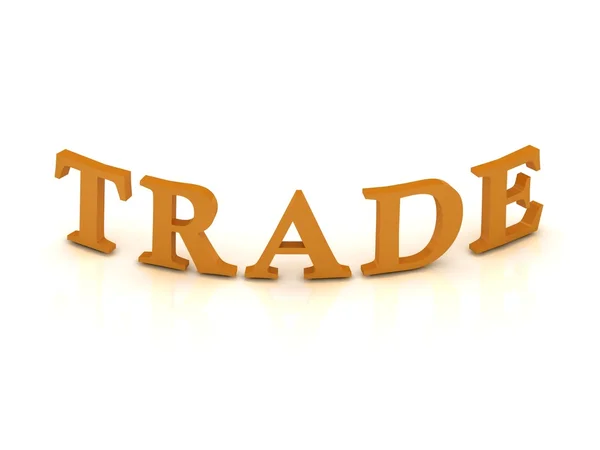 Handel tecken med orange bokstäver — Stockfoto