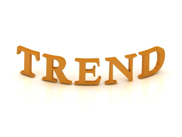 Trend symbol s oranžovými písmeny — Stock fotografie