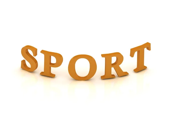 Sport teken met oranje letters — Stockfoto