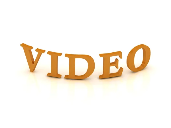 Videoschild mit orangefarbenen Buchstaben — Stockfoto