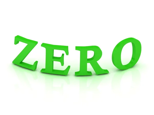 Знак ZERO з зеленими літерами — стокове фото