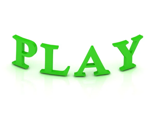 Grać znak z zielone litery — Zdjęcie stockowe