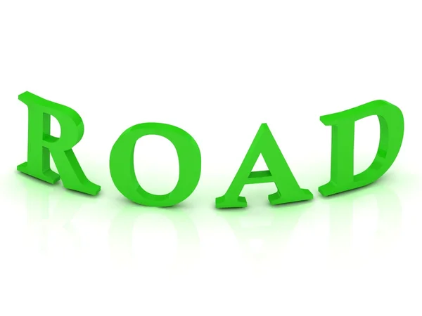 Sinal de estrada com letras verdes — Fotografia de Stock