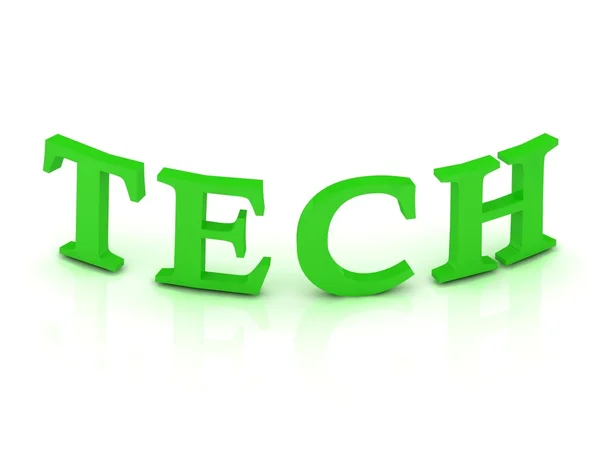 Tech symbol s zelenými písmeny — Stock fotografie