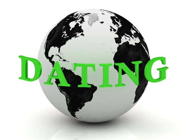 DATING abstraction inscription around earth — Stock Photo, Image