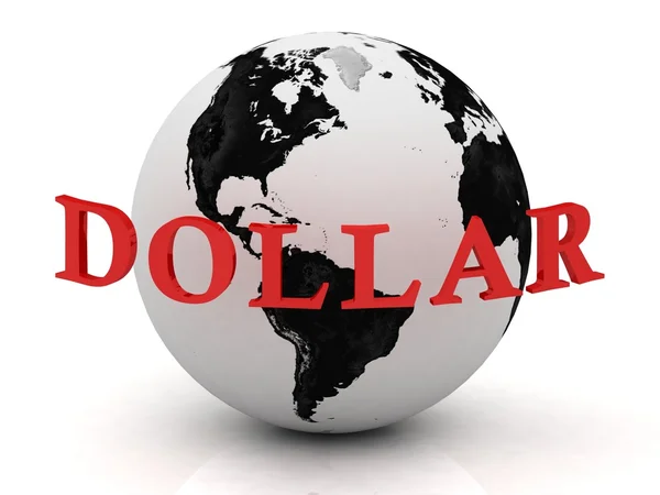 Dolar abstrakce nápis kolem země — Stock fotografie