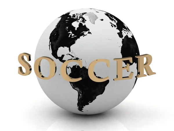 Fotboll abstraktion inskrift runt jorden — Stockfoto